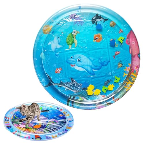 Sommer-Wassermatte für Haustiere, Sensorische Wasser Spielmatte für Katzen, Sommer Wasserspielmatte, Interaktives Katzenspielzeug, Wassermatte Wasserspielzeug für Katzen, Hunde (F, 1) von CHENRI