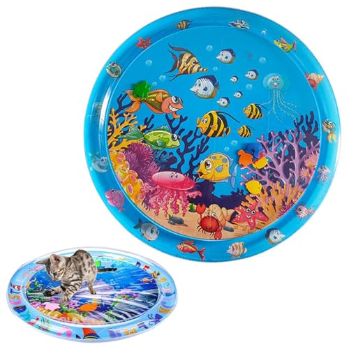 Sommer-Wassermatte für Haustiere, Sensorische Wasser Spielmatte für Katzen, Sommer Wasserspielmatte, Interaktives Katzenspielzeug, Wassermatte Wasserspielzeug für Katzen, Hunde (G, 1) von CHENRI