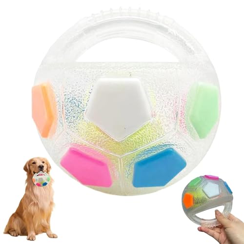 The Mellow Dog Calming Ball, Hundeball mit Griff, Interaktives Wurf- und Apportierspiel, Quietschende Schwimmbälle, Interaktives Hundespielzeug Ball für kleine, mittelgroße und große Hunde (Weiß) von CHENRI