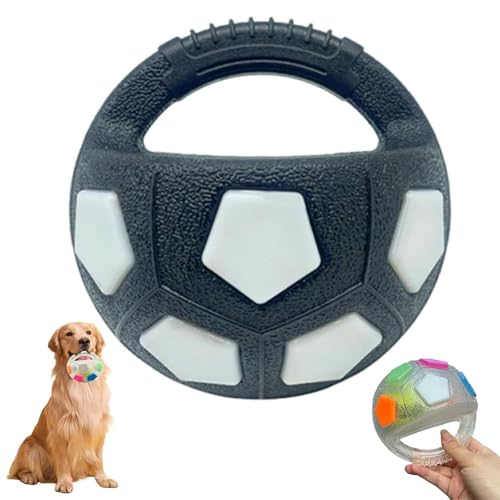 The Mellow Dog Calming Ball, Hundeball mit Griff, Interaktives Wurf- und Apportierspiel, Quietschende Schwimmbälle, Interaktives Hundespielzeug Ball für kleine, mittelgroße und große Hunde (Schwarz) von CHENRI