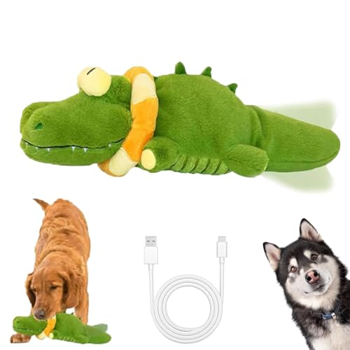 The Mellow Dog - Calming Crocodile, Quietschendes Krokodil-Hundespielzeug, Automatisches Schwanzwedeln Plüschtier, Interaktives Hundespielzeug für kleine, mittelgroße und große Hunde The Mellow Dog - Calming Crocodile, Quietschendes Krokodil-Hundespielzeug, Automatisches Schwanzwedeln Plüschtier, Interaktives Hundespielzeug für kleine, mittelgroße und große Hunde von CHENRI