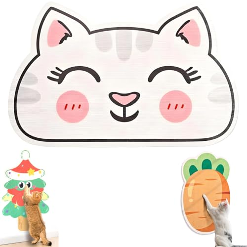 Wall Mounted Cat Scratcher, 2025 Selbstklebende Kratzmatten für Katzen, Niedlich Tier Obst Trimmbare Kratzteppich Katze Wand, DIY Kratzbrett, Kratzschutz Sofa, Katzenkratzmatte für Katzen (E) von CHENRI