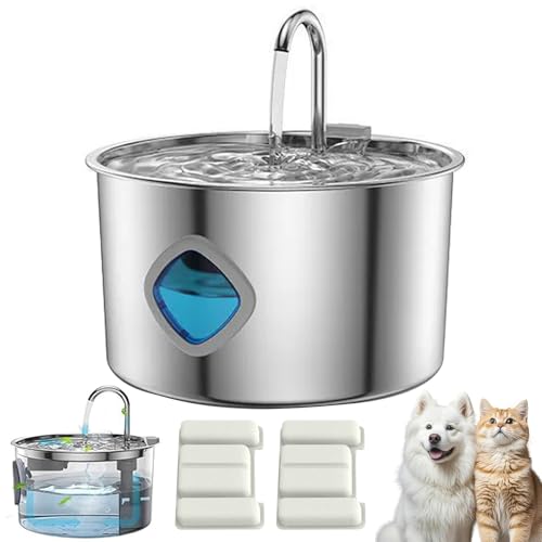 Watrify Cat Fountain, Watrify Katzenbrunnen, 4-stufige Filtration/Ultra leise/Automatische Zirkulation, 3.2L Trinkbrunnen für Katze, Edelstahl Wasserbrunnen, Haustierbrunnen für Katzen Hunde Watrify Cat Fountain, Watrify Katzenbrunnen, 4-stufige Filtration/Ultra leise/Automatische Zirkulation, 3.2L Trinkbrunnen für Katze, Edelstahl Wasserbrunnen, Haustierbrunnen für Katzen Hunde von CHENRI