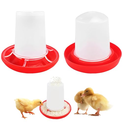 2-teiliges Hühnerfutterspender und -trinker-Set, Küken-Futterspender und Hühner-Wasserspender für Bauernhof, automatischer Geflügeltränke und Futterspender für Tauben, Hühner, Enten 2-teiliges Hühnerfutterspender und -trinker-Set, Küken-Futterspender und Hühner-Wasserspender für Bauernhof, automatischer Geflügeltränke und Futterspender für Tauben, Hühner, Enten von CHENYUOUYANG