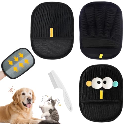 4-teiliges Set Cartoon-Handschuhe mit großen Augen, elektrostatischer Tierhaarentferner, gelb, doppelseitig, Katzenpflege-Handschuhe, Tierhaarentfernungshandschuhe, Haustier-Haarentfernungswerkzeug 4-teiliges Set Cartoon-Handschuhe mit großen Augen, elektrostatischer Tierhaarentferner, gelb, doppelseitig, Katzenpflege-Handschuhe, Tierhaarentfernungshandschuhe, Haustier-Haarentfernungswerkzeug von CHENYUOUYANG