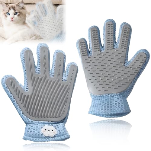CHENYUOUYANG 2-in-1-Pflegehandschuh für Katzen und Hunde, effiziente Katzenpflege-Handschuhe, multifunktionale Katzenpflegebürste, Fellentfernungshandschuh, Enthaarung, Massage, Badehandschuh für von CHENYUOUYANG