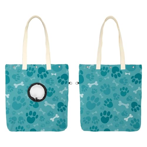 CHENZZZZ Hundetragetasche aus Segeltuch mit Fußabdrücken für Haustiere, niedliche Katzentragetasche, tragbare Tragetasche für Kleintierbedarf, Outdoor-Reisen CHENZZZZ Hundetragetasche aus Segeltuch mit Fußabdrücken für Haustiere, niedliche Katzentragetasche, tragbare Tragetasche für Kleintierbedarf, Outdoor-Reisen von CHENZZZZ