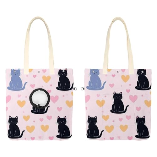 CHENZZZZ Show Head Pet Canvas Umhängetasche, Cute Cats (3) Pet Out Bag, Outcrop, Pet Out Umhängetasche von CHENZZZZ