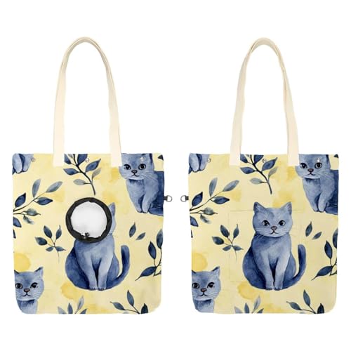 CHENZZZZ Show Head Pet Canvas Umhängetasche, Katze und Blatt (3) Pet Out Tasche, Outcrop, Pet Out Umhängetasche von CHENZZZZ