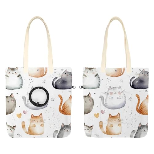 CHENZZZZ Show Head Pet Canvas Umhängetasche, niedliche Cartoon-Katzen (2) Pet Out Tasche, Outcrop, Pet Out Umhängetasche von CHENZZZZ