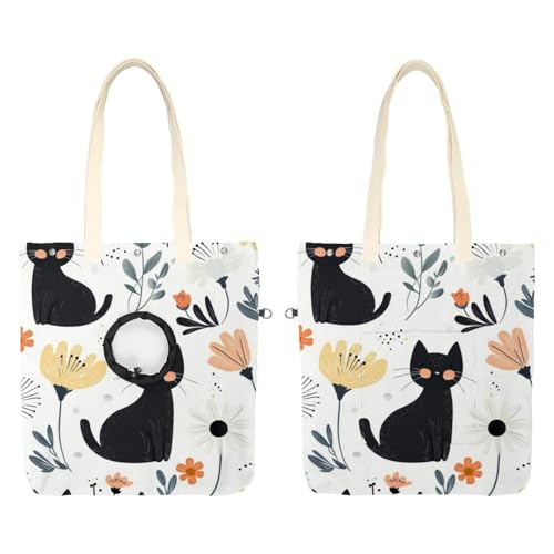 CHENZZZZ Show Head Pet Canvas Umhängetasche Cute Cat Flower (10) Pet Out Bag Outcrop Pet Out Umhängetasche von CHENZZZZ