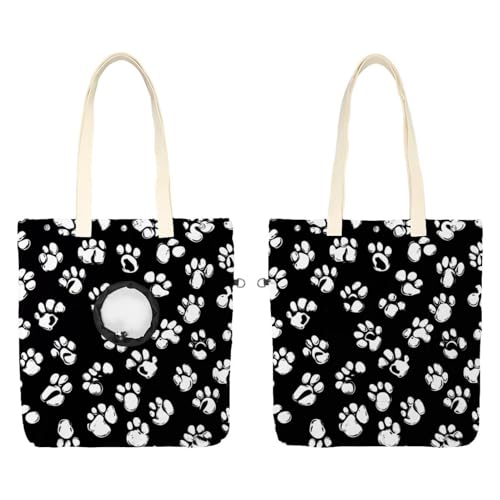 CHENZZZZ Show Head Pet Canvas Umhängetasche Cute Dog Paws (1) Pet Out Bag Outcrop Pet Out Umhängetasche von CHENZZZZ