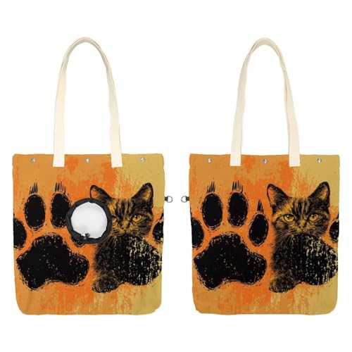 CHENZZZZ Tragetasche für Hunde und Katzen, Pfotenabdruck, Haustier-Schultertasche, Tragetasche, tragbare Katze, kleine Tragetasche von CHENZZZZ