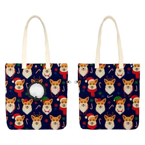 CHENZZZZ Weihnachtliche Hundetragetasche, Schneeflocke, Haustier-Schultertasche, Tragetasche, Tragetasche, tragbare Katze, kleine Tragetasche CHENZZZZ Weihnachtliche Hundetragetasche, Schneeflocke, Haustier-Schultertasche, Tragetasche, Tragetasche, tragbare Katze, kleine Tragetasche von CHENZZZZ
