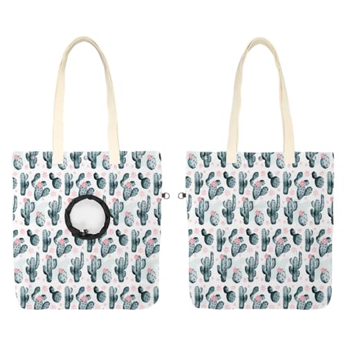 Cactus Canvas Schultertasche für Haustiere, Tragetasche, Katzentrager, Tragbares Kätzchen und Welpentasche, Bequeme Träger für kleine Haustiere von CHENZZZZ