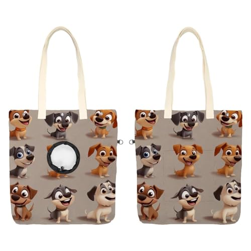 Cartoon Dogs Pet Canvas Shoulder Carrying Bag Cat Carrier, Portable Kitten & Puppy Tote, Comfort Carriers for Small Pets von CHENZZZZ