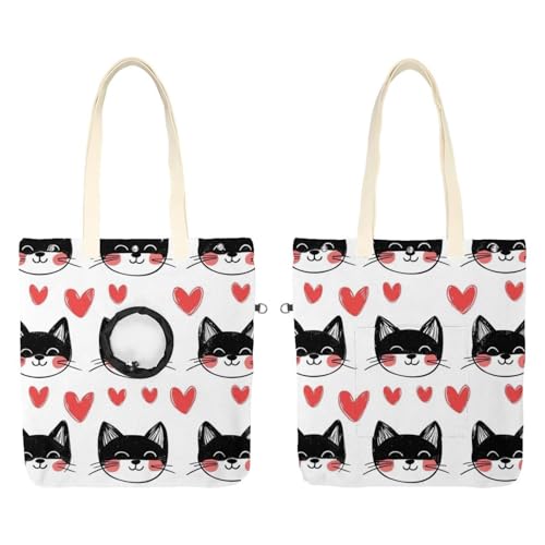 Cartoon-Katzengesicht-Schultertasche aus Segeltuch, niedliche Katzentragetasche, Handtasche, tragbare Tragetasche für kleine Tiere, Outdoor-Reisen Cartoon-Katzengesicht-Schultertasche aus Segeltuch, niedliche Katzentragetasche, Handtasche, tragbare Tragetasche für kleine Tiere, Outdoor-Reisen von CHENZZZZ