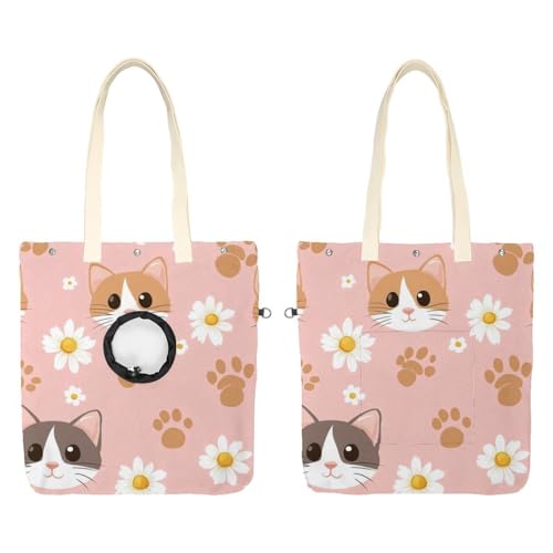 Cat Out Bag für Katzen, Kätzchen, mit Pfotenmotiv, freihändig, für Outdoor-Reisen von CHENZZZZ