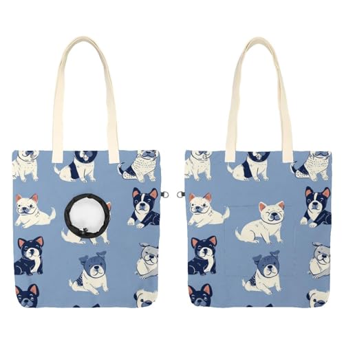 Cute Dog (3) Pet Canvas Shoulder Carrying Bag, Cat Carrier, Portable Kitten & Puppy Tote, Comfort Carriers for Small Pets von CHENZZZZ