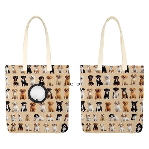 Different Dogs (8) Pet Shoulder Carrying Bag, Canvas Shoulder Bag Dog Carrier, Portable Cat Small Tote Chest Bag von CHENZZZZ