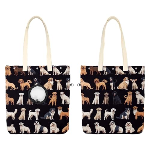 Different Dogs (9) Pet Canvas Shoulder Carrying Bag, Cat Carrier, Portable Kitten & Puppy Tote, Comfort Carriers for Small Pets von CHENZZZZ