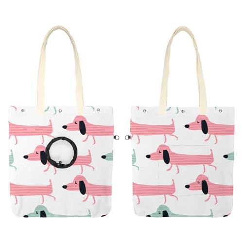 Funny Dackel Hunde Haustier Canvas Schultertasche Katze Tragetasche Tragbare Kätzchen & Welpen Tote Komfort Tragetasche für kleine Haustiere von CHENZZZZ