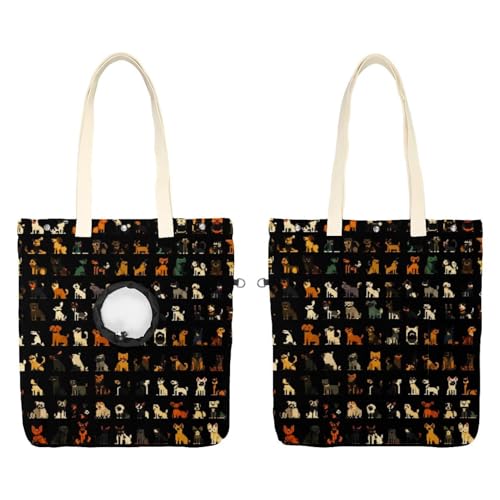Großes Set von flachen Dogicons Haustier-Schultertaschen aus Segeltuch, niedliche Katzentragetasche, tragbare Tragetasche, Hundetasche für Kleintierbedarf, Outdoor-Reisen Großes Set von flachen Dogicons Haustier-Schultertaschen aus Segeltuch, niedliche Katzentragetasche, tragbare Tragetasche, Hundetasche für Kleintierbedarf, Outdoor-Reisen von CHENZZZZ