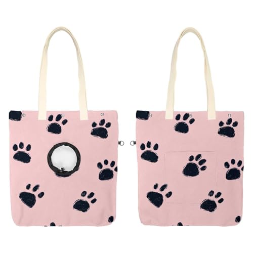 Hund Katze Pfote Tier Fußabdruck Haustier Leinwand Schulter Tragetasche, Katzenträger, Tragbare Kätzchen & Welpen Tote, Komfort Träger für Kleine Haustiere von CHENZZZZ