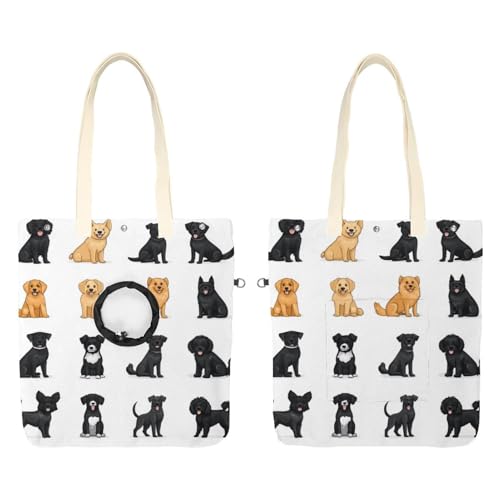 Hunderassen Cartoon Schwarz (1) Cat Out Tasche, Hände frei Show Head Cat Sling Carrier, Cat Restrainer Schultertasche für Outdoor-Reisen von CHENZZZZ