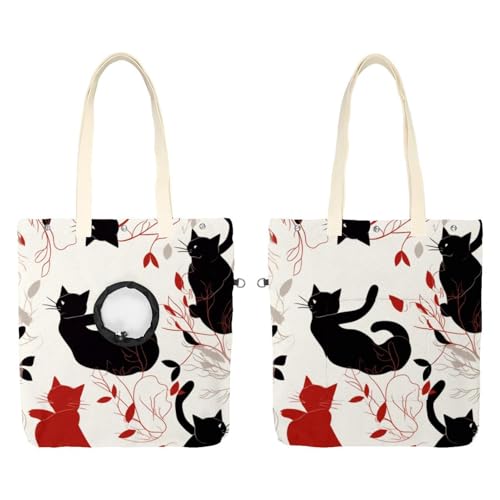 Katzen auf weißem Hintergrund, Haustier-Umhängetasche, Leinen-Umhängetasche, Hundetragetasche, tragbare Katze, kleine Tragetasche, Brusttasche von CHENZZZZ