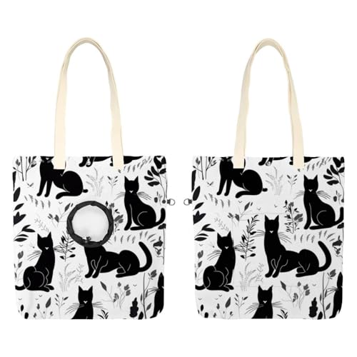 Katzen auf weißem Hintergrund, Haustier-Umhängetasche, Leinen-Umhängetasche, Hundetragetasche, tragbare Katze, kleine Tragetasche, Brusttasche von CHENZZZZ