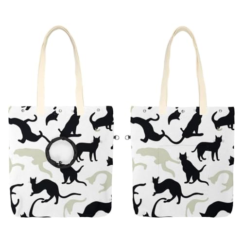 Katzen auf weißem Hintergrund, Katzen-Out-Tasche, freihändiger Show-Kopf-Katzen-Tragetasche, Katzenhalte-Schultertasche für Outdoor-Reisen von CHENZZZZ