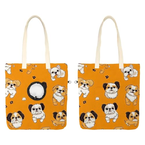 Kleine Hunde (2) Haustier Leinwand Schulter Tasche Nette Katze Träger Handtasche Tragbare Tragen Hund Tote Tasche Für Kleine Tiere Liefert Outdoor Reise von CHENZZZZ