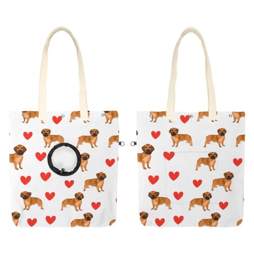 Kleine braune Hunde mit roten Herzen (3) Cat Out Tasche, Hände frei Show Head Cat Sling Carrier, Cat Restrainer Schultertasche für Outdoor-Reisen von CHENZZZZ