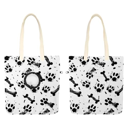 Knochen Katze Hund Tracks 1 Pet Leinwand Schulter Tasche Nette Katze Träger Handtasche Tragbare Tragen Hund Tote Tasche Für Kleine Tiere Liefert Outdoor Reise von CHENZZZZ