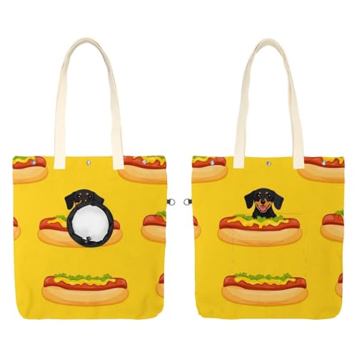 Lustige Dackel Hund Haustier Umhängetasche, Canvas Schultertasche Hundetrage, Tragbare Katze Kleine Tote Brusttasche Lustige Dackel Hund Haustier Umhängetasche, Canvas Schultertasche Hundetrage, Tragbare Katze Kleine Tote Brusttasche von CHENZZZZ
