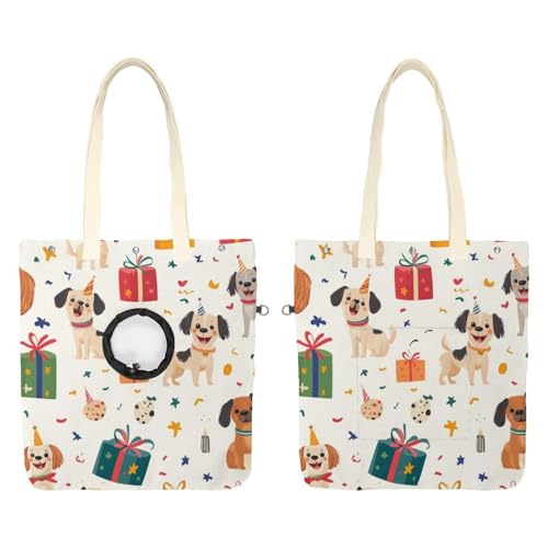Niedliche Hunde und Geschenke (2) Haustier Canvas Umhängetasche Niedliche Katze Tragetasche Tragbare Tragetasche Hund Tragetasche für Kleintierbedarf Outdoor Reisen von CHENZZZZ