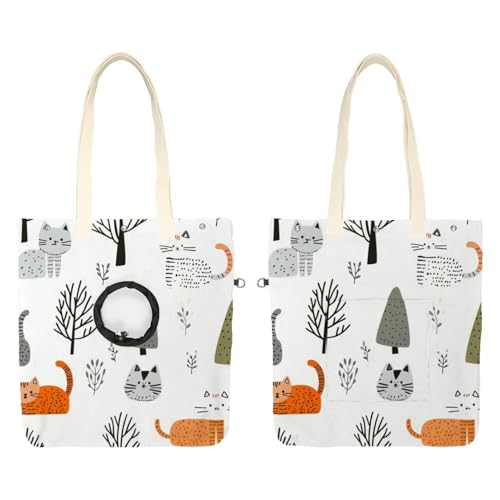 Niedliche Katze Tiere (3) Haustier Schultertragetasche Canvas Schultertasche Hundetrage Tragbare Katze Kleine Tote Brusttasche von CHENZZZZ