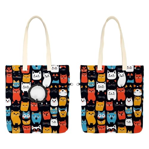 Niedliche Tragetasche für Hunde und Katzen, freihändiges Tragen mit Kopfmotiv, Schultertasche für Outdoor-Reisen von CHENZZZZ