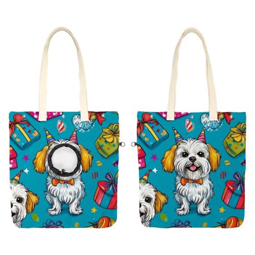 Niedliche lustige Hunde und Geschenke (6) Haustier-Schulter-Tragetasche, Leinen-Umhängetasche, Hundetragetasche, tragbare Katze, kleine Tragetasche von CHENZZZZ