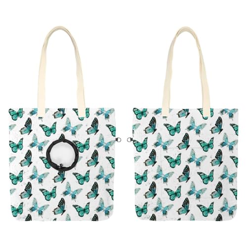 Schmetterling Retro Haustier Schulter Tasche, Leinwand Schulter Tasche Hund Träger, Tragbare Katze Kleine Tote Brust Tasche von CHENZZZZ