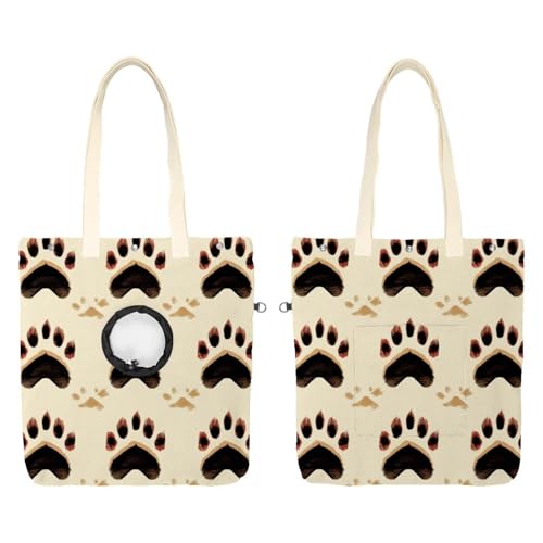 Schultertasche für Hunde und Katzen, Pfotenabdruck, Haustier, Leinen, niedliche Katzentragetasche, tragbare Tragetasche für Kleintierbedarf, Outdoor-Reisen von CHENZZZZ