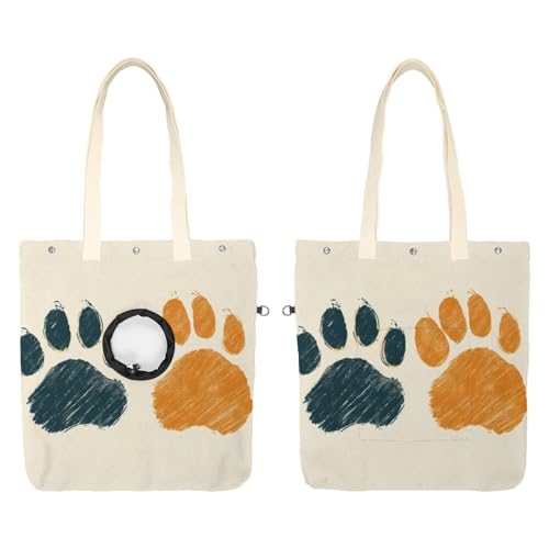 Schultertasche für Hunde und Katzen, Pfotenabdruck, Haustier, Leinen, niedliche Katzentragetasche, tragbare Tragetasche für Kleintierbedarf, Outdoor-Reisen von CHENZZZZ