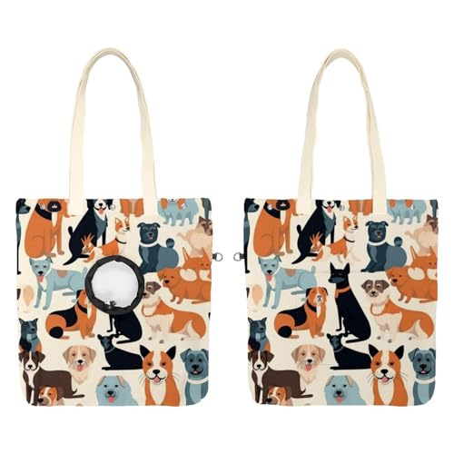 Schultertasche für verschiedene Hunderassen, Tragetasche, Leinen-Umhängetasche, Tragetasche, tragbare Katze, kleine Tragetasche von CHENZZZZ