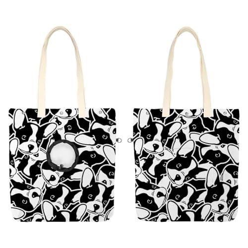 Schultertasche mit französischer Bulldogge, Leinen, niedliche Katze, tragbare Tragetasche für kleine Tiere, Outdoor-Reisen von CHENZZZZ