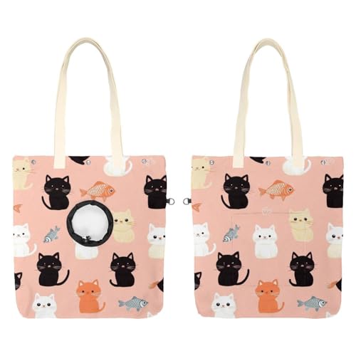 Schwarze braune Katzen-Haustier-Tragetasche, Tragetasche, tragbare Tragetasche für Kätzchen und Welpen, bequeme Tragetasche für kleine Haustiere Schwarze braune Katzen-Haustier-Tragetasche, Tragetasche, tragbare Tragetasche für Kätzchen und Welpen, bequeme Tragetasche für kleine Haustiere von CHENZZZZ