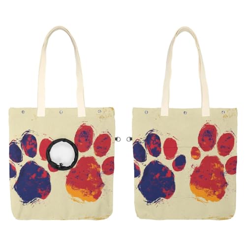 Show Head Pet Canvas Umhängetasche, Hund Katze Pfote Tier Fußabdruck Haustier Out Tasche Outcrop Pet Out Umhängetasche von CHENZZZZ