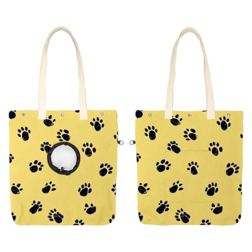 Show Head Pet Canvas Umhängetasche, Hund Katze Pfote Tier Fußabdruck Haustier Out Tasche Outcrop Pet Out Umhängetasche von CHENZZZZ