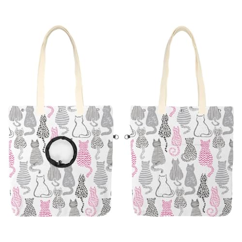Show Head Pet Canvas Umhängetasche, Rosa Schwarz Grau Katzen Kollektion Pet Out Bag Outcrop Pet Out Umhängetasche Show Head Pet Canvas Umhängetasche, Rosa Schwarz Grau Katzen Kollektion Pet Out Bag Outcrop Pet Out Umhängetasche von CHENZZZZ