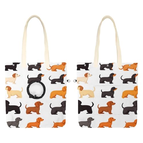 Show Head Pet Canvas Umhängetasche Cute Dackel Hunde (1) Pet Out Bag Outcrop Pet Out Umhängetasche von CHENZZZZ